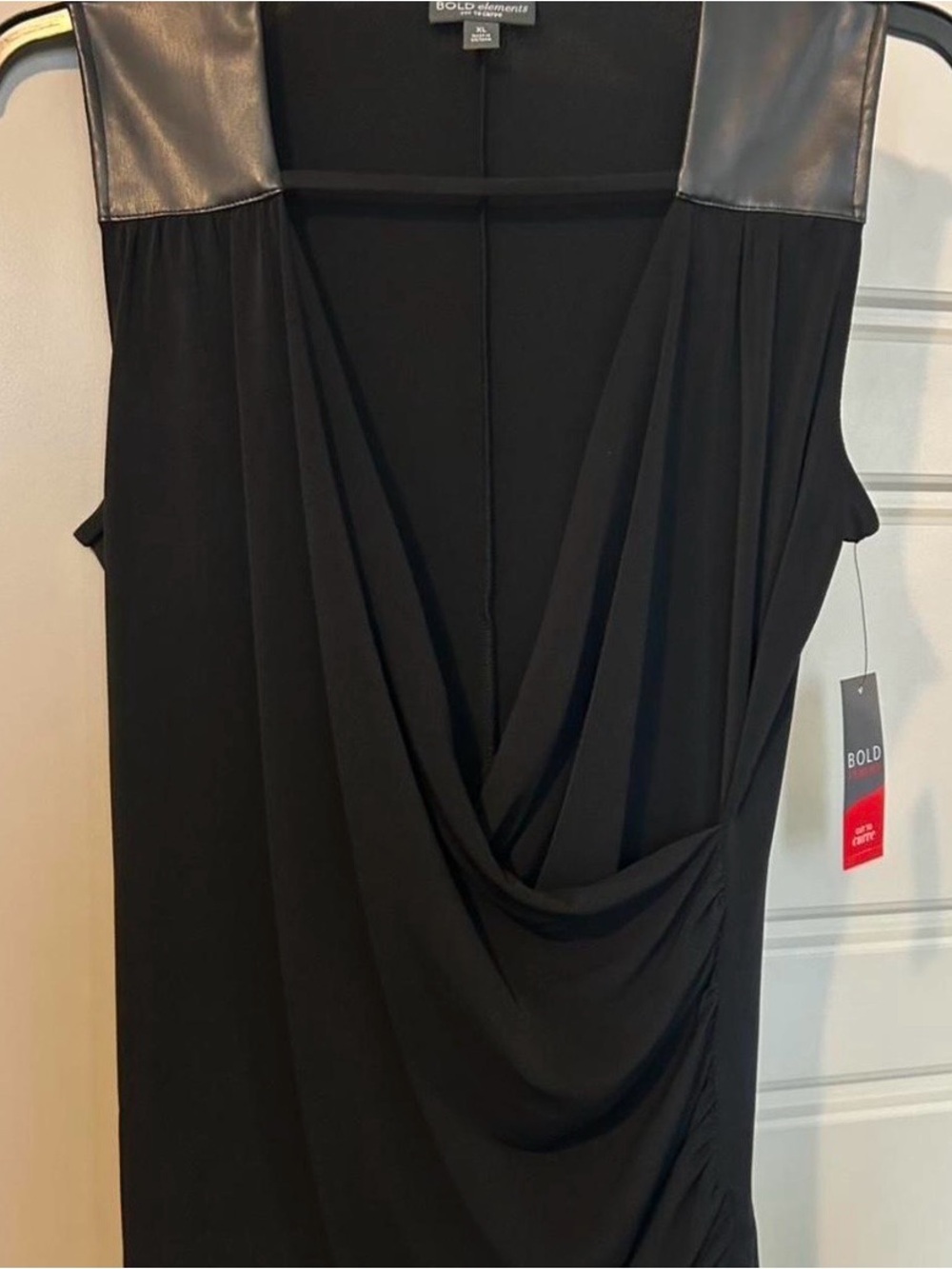 BOLD elements Black Women's Dress with Sleek Neckline